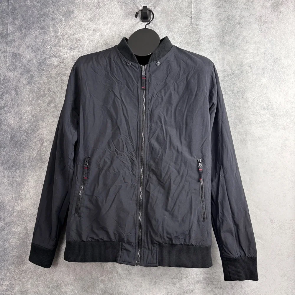 Columbia Sportswear Men's Interchange Reversible Red Plaid Black Bomber Coat MED